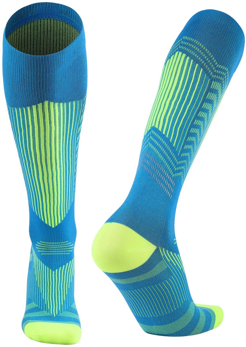 KANGKA Compressiekousen 20-30 mmHg maat S/M – Hardloopsokken, Wandelsokken & Steunkousen met Reflecterend Effect