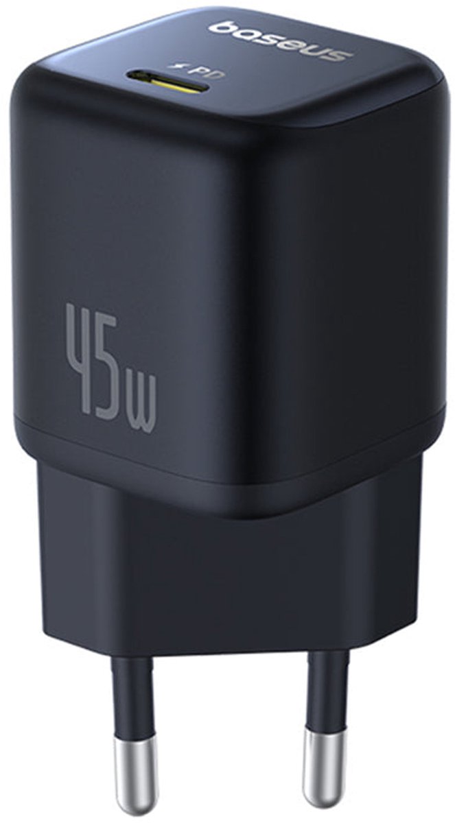 iPhone17-compatibele Baseus PicoGo Gallium Nitride Snellaadadapter 1C 45W Interstellaire Zwart
