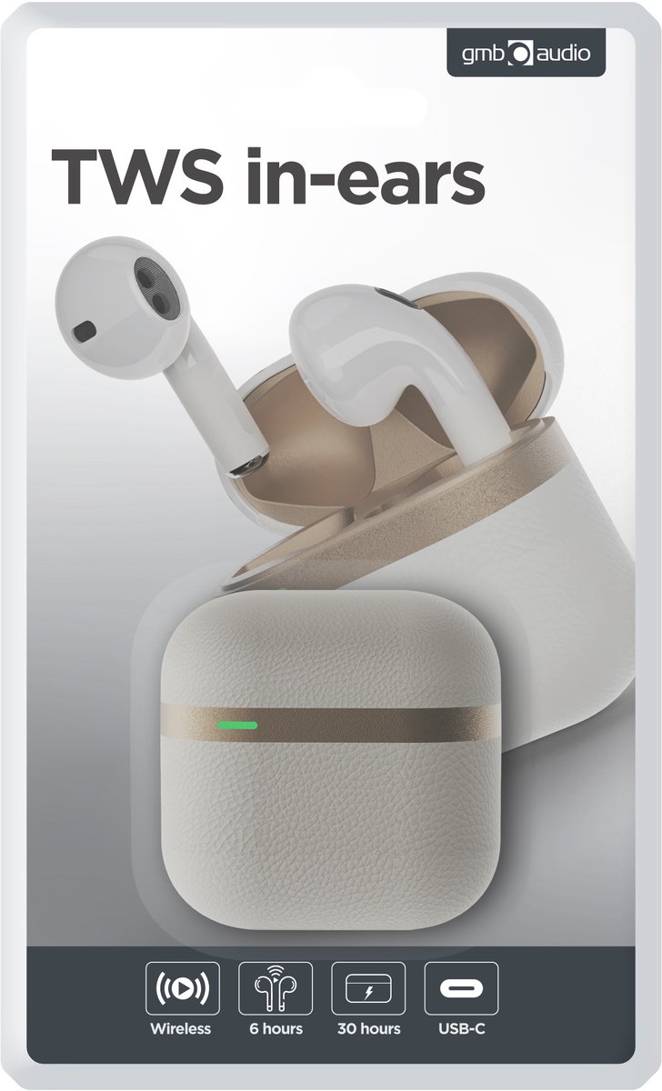 GMB-Audio TWS In-Ear Oordopjes Wit-Goud – foto 2