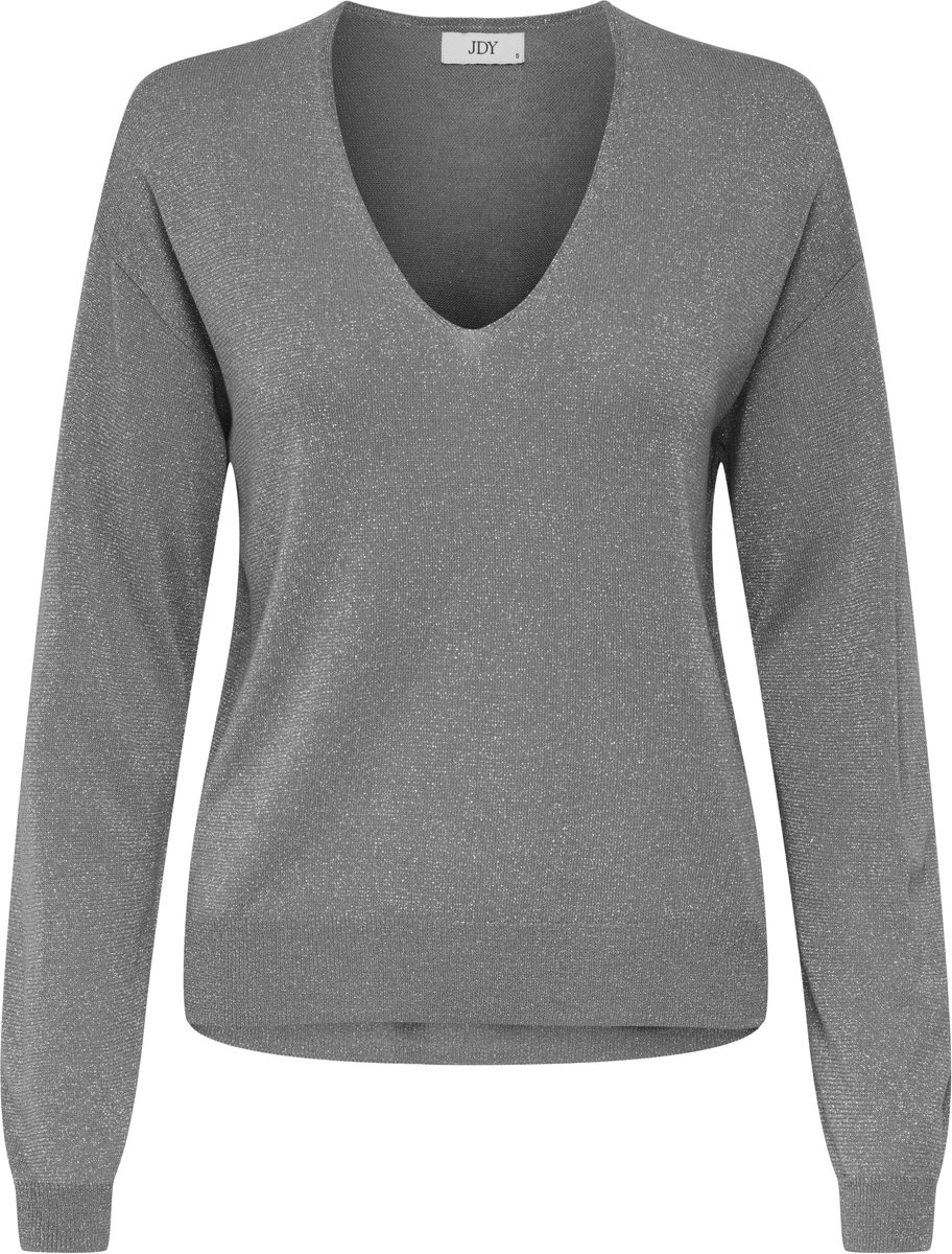 Jacqueline de Yong Trui Jdybodilla Plain Lurex L/s Pullover 15355560 December Sky/w Silver Dames Maat - XS