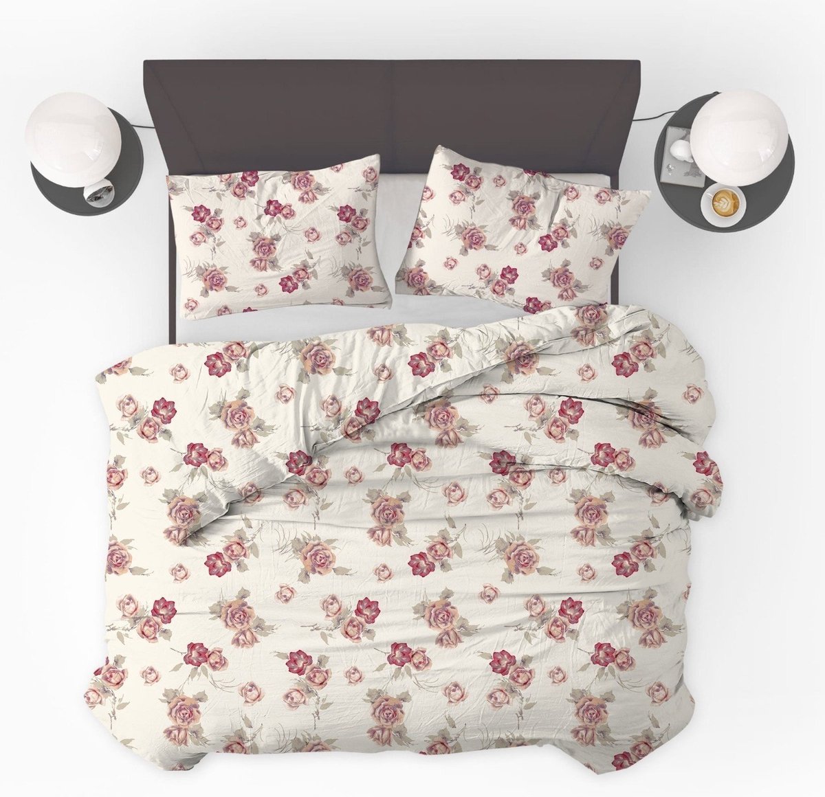 Dekbedovertrek Flowers Diamond Pink - 240x200/220cm + 2 kussenslopen - 100% Microperkal
