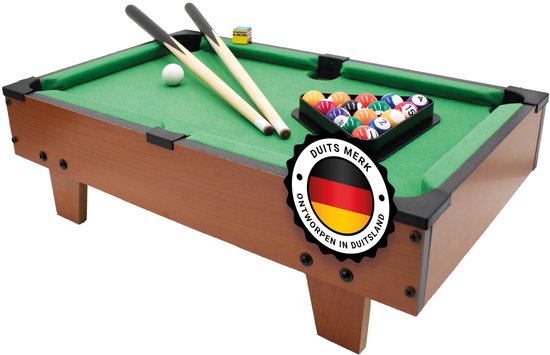 Kyto Mini Tafelbiljart voor kinderen en volwassenen – Compacte pooltafel voor thuis of onderweg – Mini-biljarttafel voor op kantoor - 8 Ball