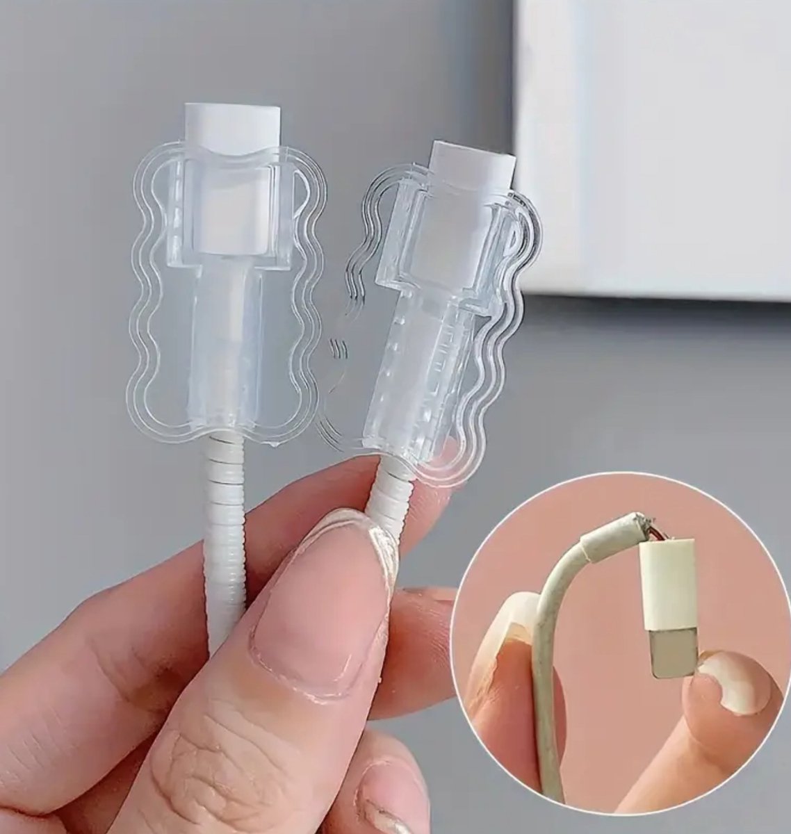 10 stuks Oplaadkabel tip beschermer transparant - antibreek - oplader - telefoon - tablet - kabel