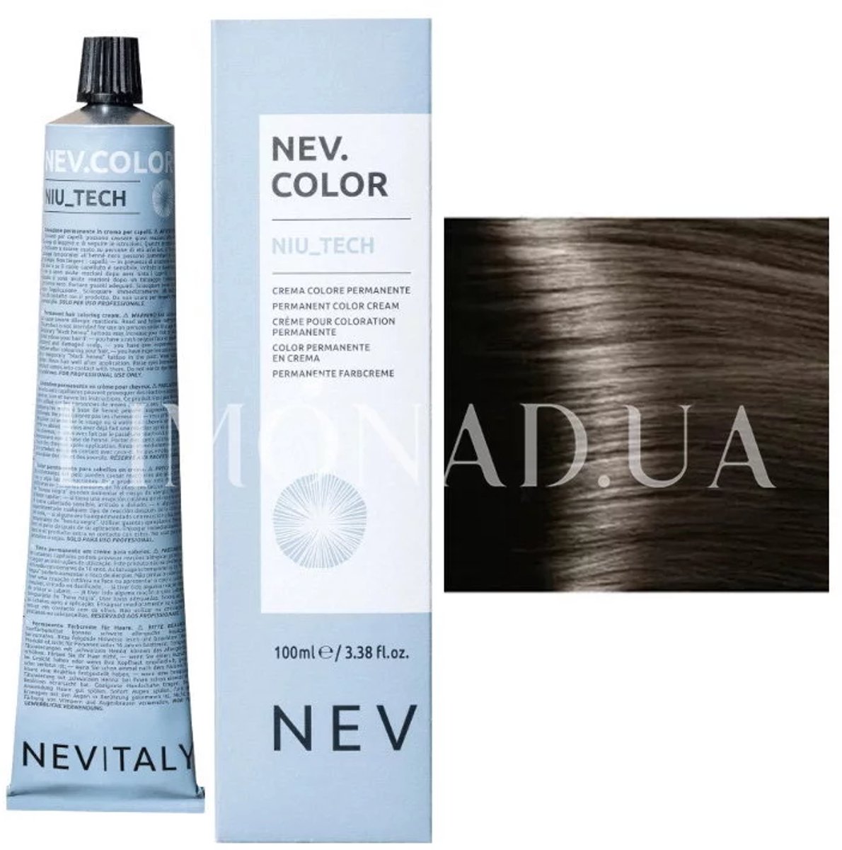 Permanente haarverf met ammoniak Nevitaly Niu_Tech 6/07 lichtbruin donkerblond, 100 ml