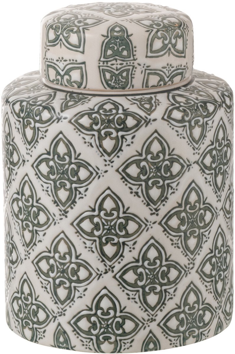 J-Line urne decoratief Kousa - porselein - blauw/wit - small