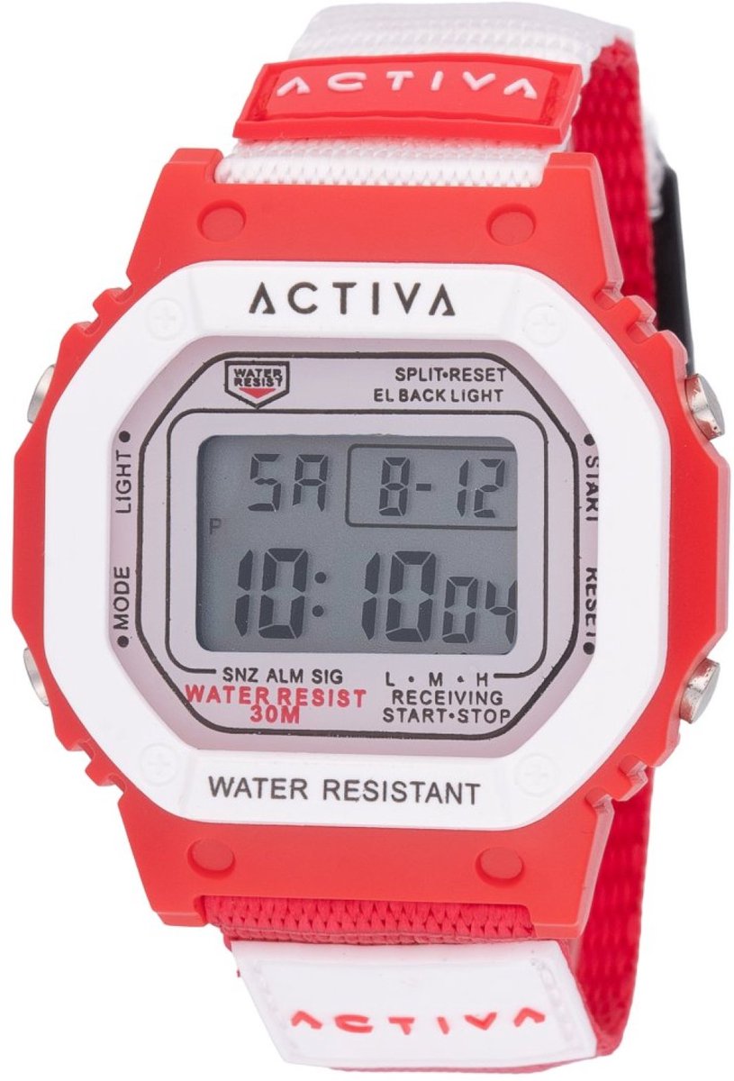 Activa x Invicta Digital ACWF008 Heren Horloge - Waterdicht - Digitaal - Quartz Uurwerk - Plastic met witte Wijzerplaat - 44mm