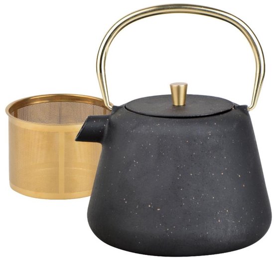 1,5L zware theeketel, roestvrijstalen klassieke theepot, fluitende theeketel watergekookte pot met handvat, huishoudelijke theeketel voor kookplaat inductiekookplaat,goud (Gold