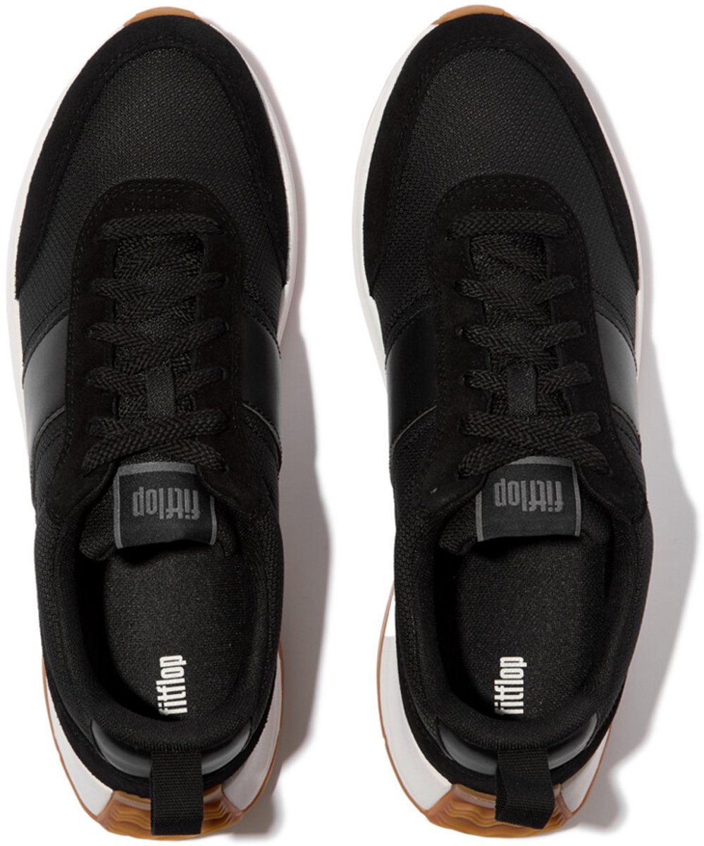FitFlop FitFlop F-Mode Flow Mens Suede-Mix Sneakers ZWART - Maat 41