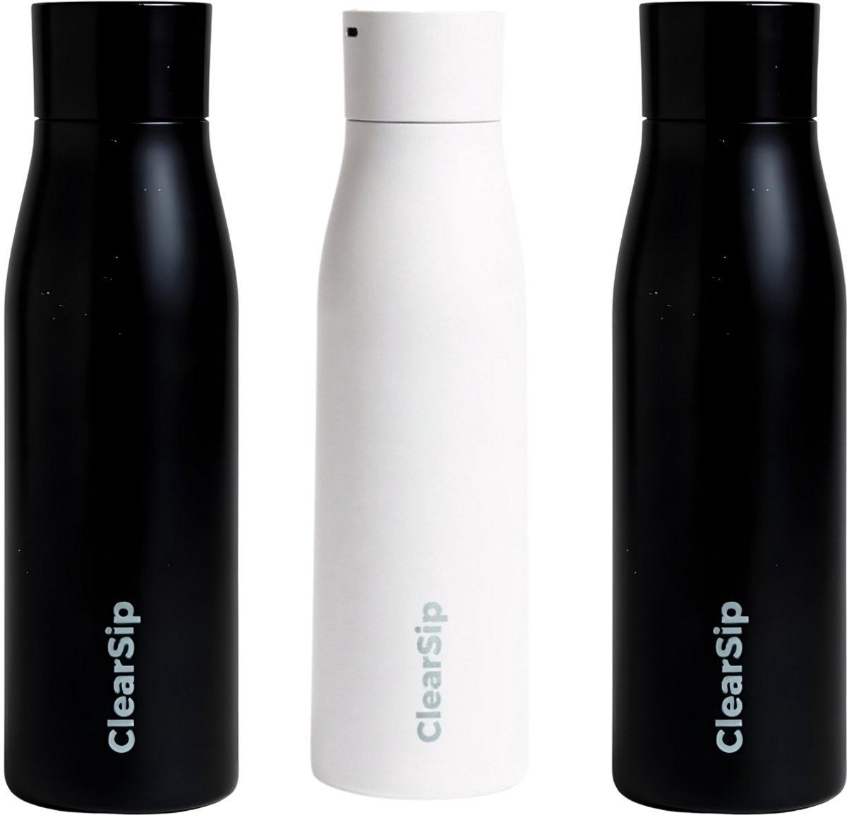 ClearSip Slimme Waterfles - UV-C Zelfreinigend - Drinkherinnering & Temperatuurweergave - Anti-slip - Thermosfles - 750 ML - Zwart, Wit