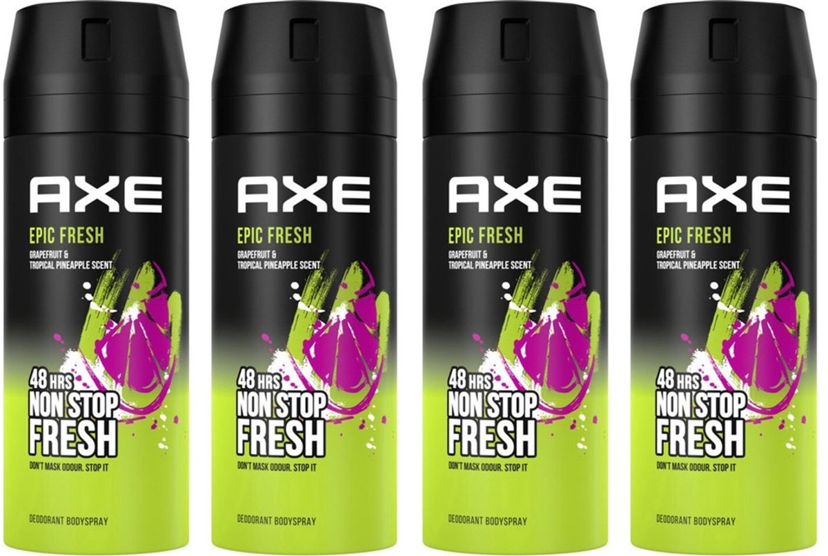 Axe Deodorant Bodyspray Epic Fresh - 4x150ml - Voordeelverpakking
