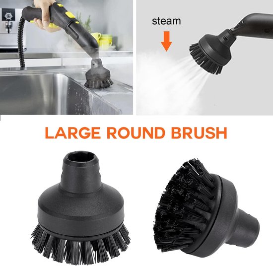 Applicable à 12 Pièces Pour Nettoyeur Vapeur Kärcher Accessoires Easyfix SC1 SC2 SC3 SC4 SC5 Accessoires Set De Brosses Rondes Buse Brosses Rondes 78656749