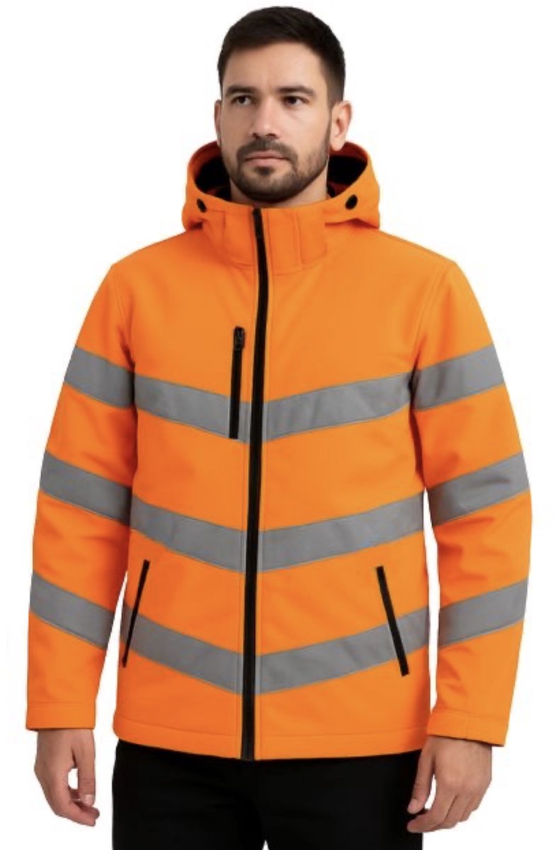 Hoog zichtbaarheid werk jas - fluor oranje - 3XL