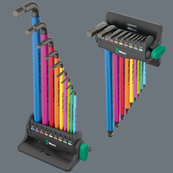 3 Inbus Wera Inbus schroevendraaierset - Multicolour 3 - 1.5 mm t/m 8 mm - 950/ ...