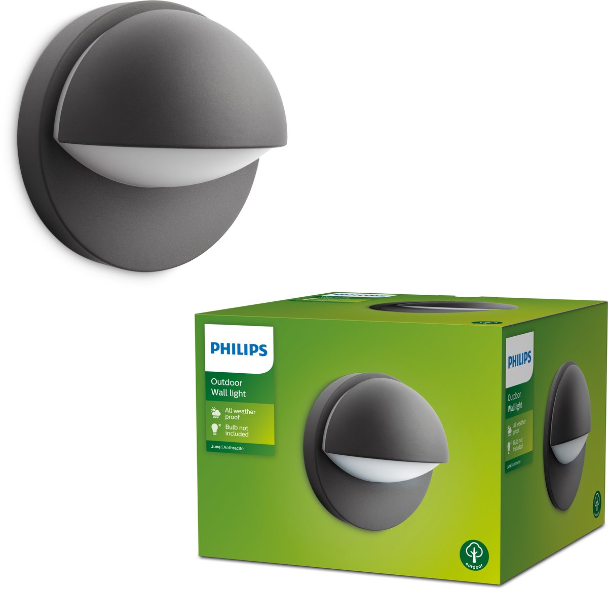 Philips myGarden wandlamp June antraciet