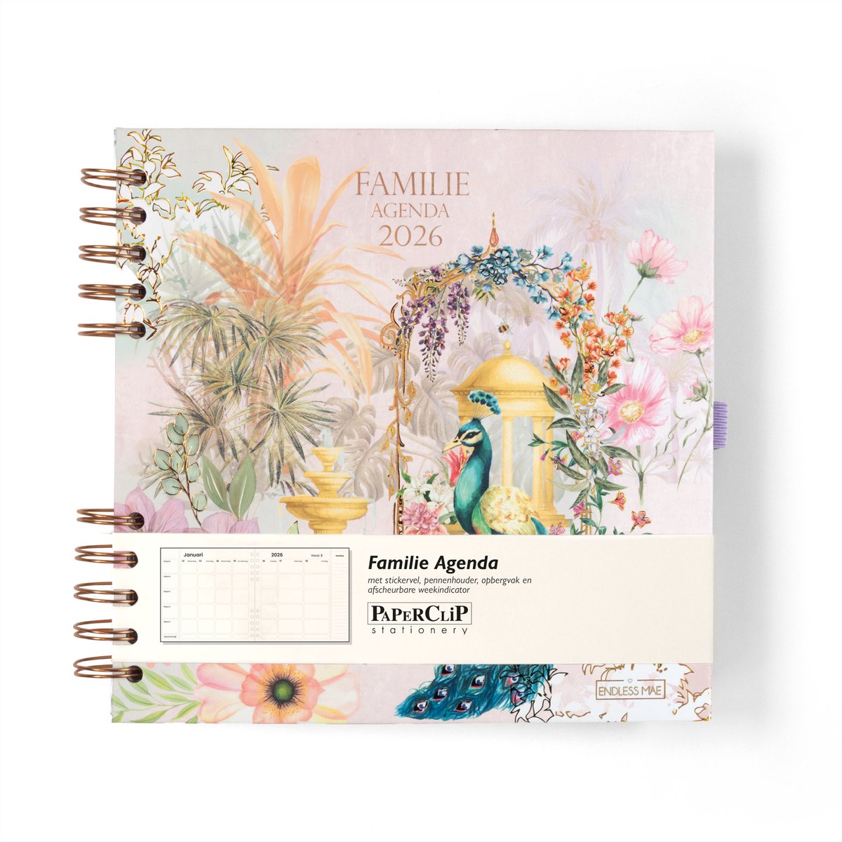 Endless Mae Garden of Eden Familie Agenda 2026 - 20x20 cm - Bloemen & Pauw