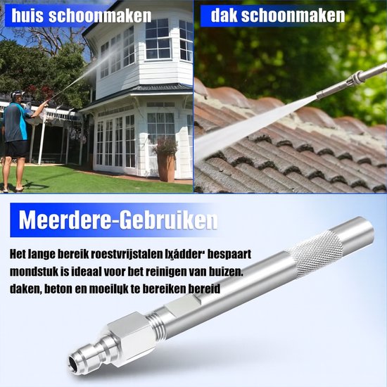 2-in-1 hogedrukreiniger tool versie KW, Cleaningshop Injector in versie KW. M5 gedraaid sproeimondstuk, lange reikwijdte alsook brede applicatie voor hogedrukreiniger. Ideaal voor softwash - Twist - Dual sprayer - Hogedruk van Merkloos	 — afbeelding 3