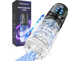 Orgazmate Luna de Masturbator voor Man - Sex Toys voor Mannen - Blowjob Simulator - Masturbators Electrisch - 343 Verschillende Modes - Pocket Pussy - Automatisch - USB-C Oplaadbaar - Zwart