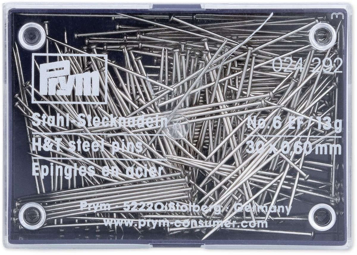 PRYM Spelden staal 0,60 x 30 mm zilverkleurig 024292 - Spelden - Prym