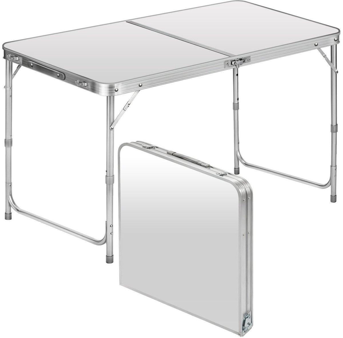 Sannaila Opvouwbare Campingtafel – Aluminium – Verstelbaar in Hoogte – 120 × 60 cm – Met Handgreep