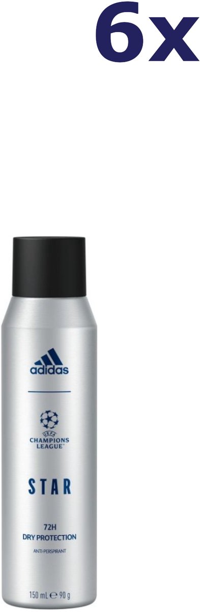6x Adidas UEFA Champions League Star deodorant 150ML