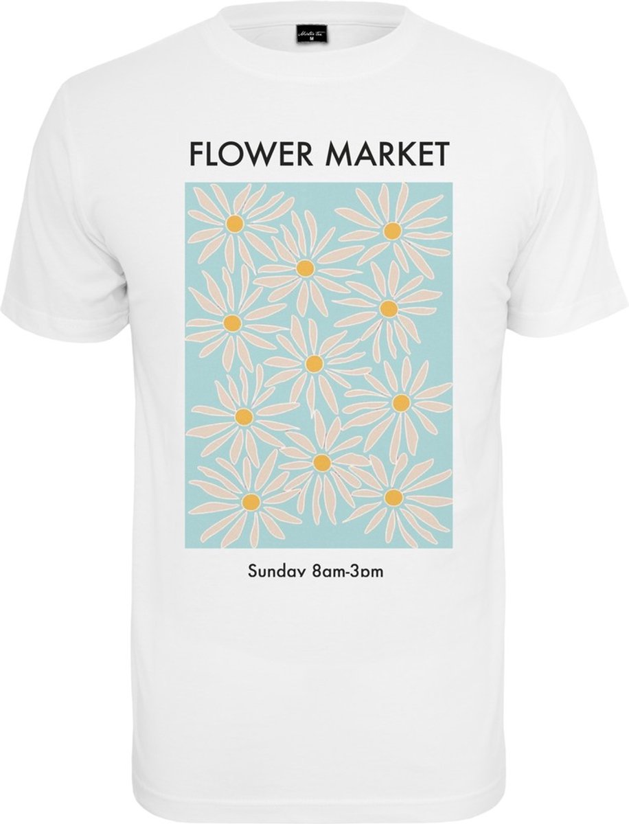 Mister Tee Flower Market Dames T-shirt XS Wit