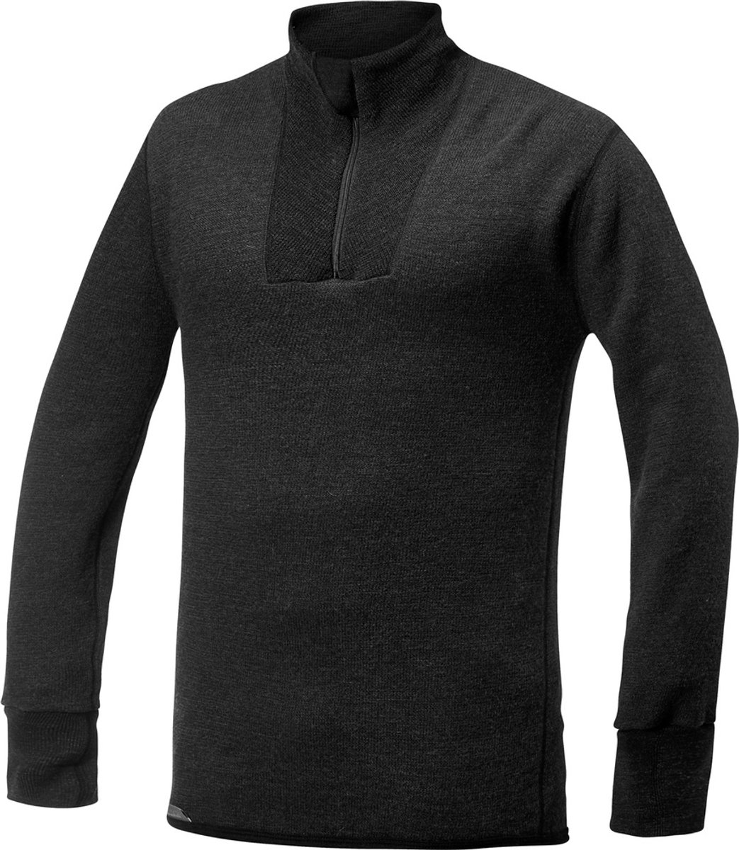 Woolpower Merino Mid Layer Zip Turtleneck 400 - Black