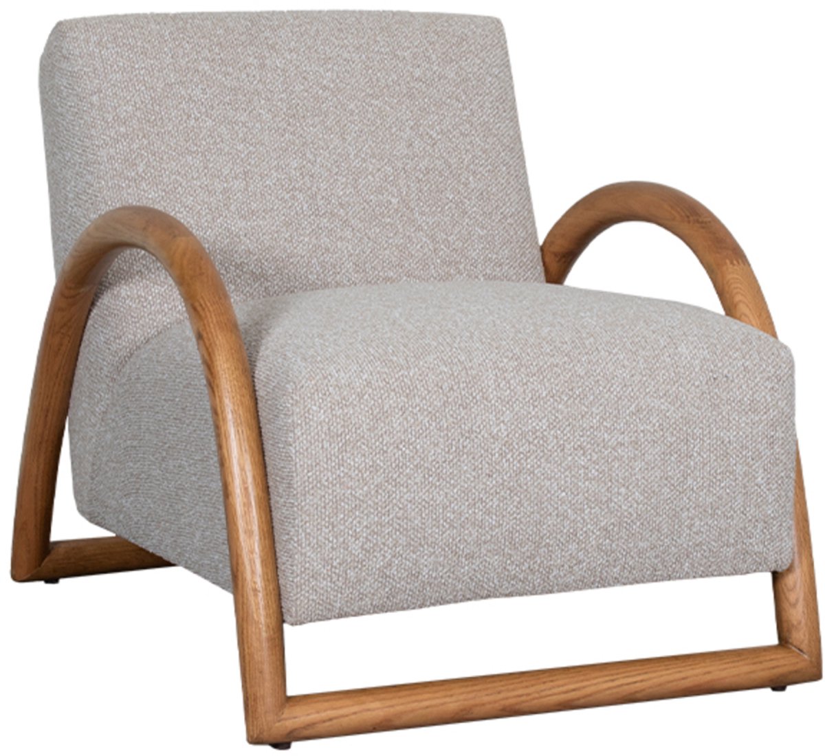LABEL51 Viggo Fauteuil - Naturel - Royal Stof - Naturel Hout- Met Armleuning