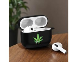 Airpods Pro 4 hoesje siliconen zwart met opdruk - telefoon - muziek - oortjes - school