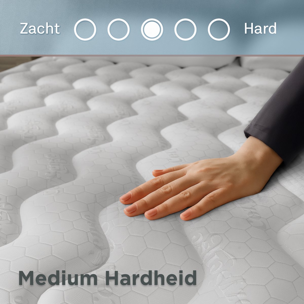 CozySense® Topper Matras 160x200 - Matras Topper - Topmatras - Topdekmatras - 3 Comfortlagen - Ademend Eierdoos Gel-Infused Traagschuim - 3 cm - 360° Hold Elastieken thumbnail 7