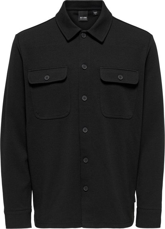 Only & Sons Heren Overhemd ONSNEWKODYL OVERSHIRT regular fit Zwart XXL Volwassenen