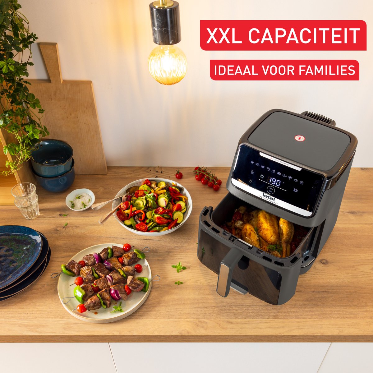 Afbeelding 2 van Tefal Easy Fry Silence XXL EY846H - Stille Airfryer XXL - 7L - 1700W - 10 Programma's - Voor Grote Gezinnen