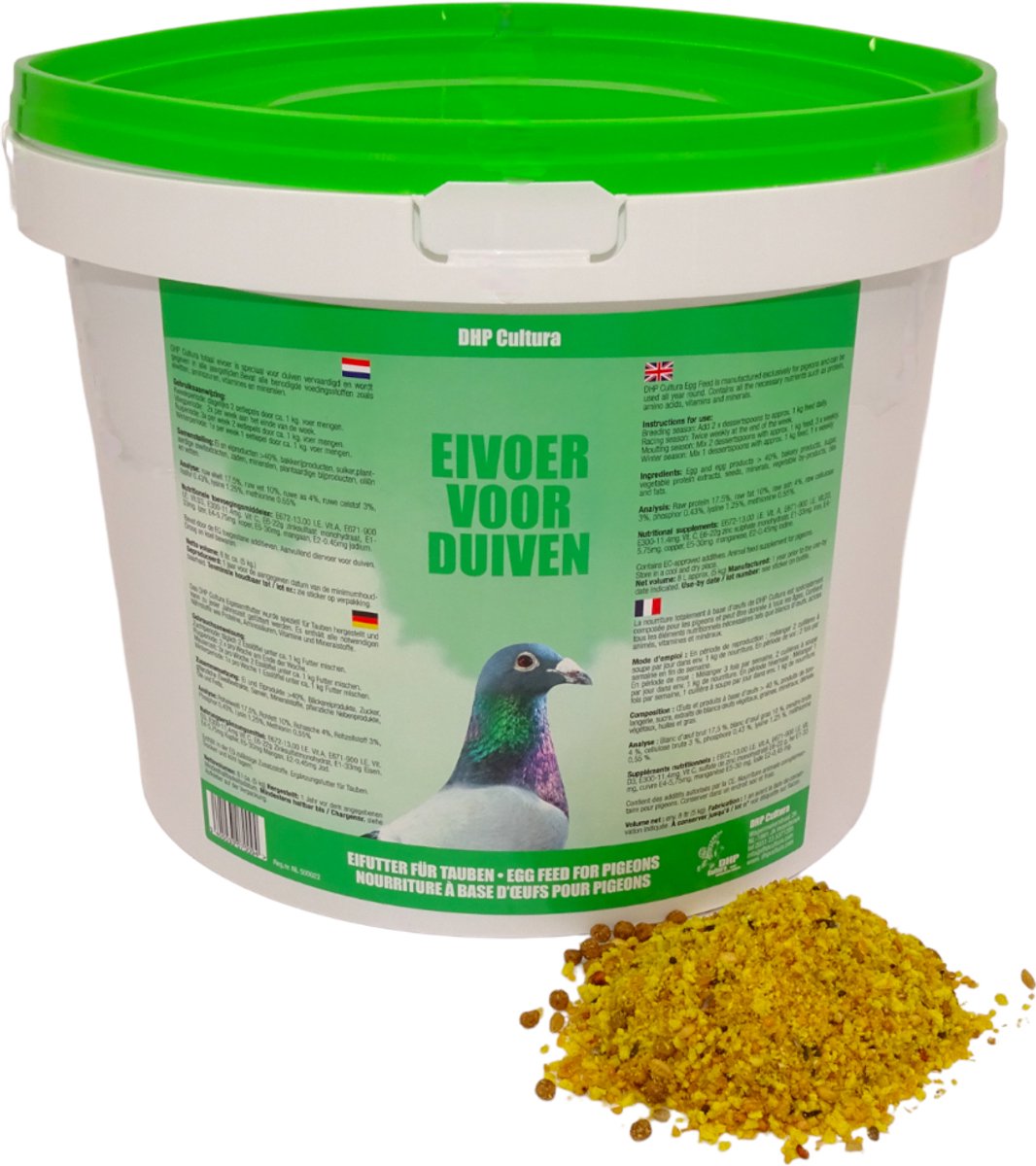 DHP Cultura Eivoer voor duiven emmer 8 liter - voor postduiven