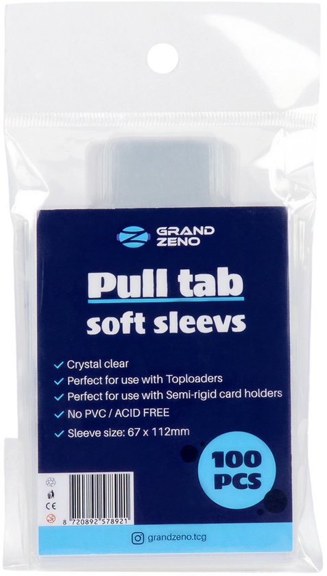 Foto: Grand zeno pull tab soft sleeves sleeves trading card game werk perfect met toploaders en semi rigid holders soft crystal clear geen pvc acid free
