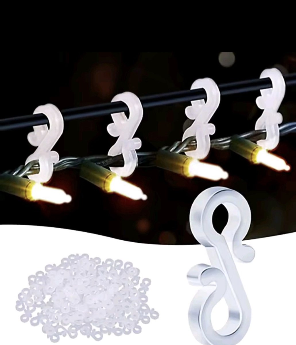 Premium Goothaakjes Kunststof – 24 stuks – Wit - Ophanghaakjes voor Verlichting, Snoeren & Lampen – Stevig & Duurzaam