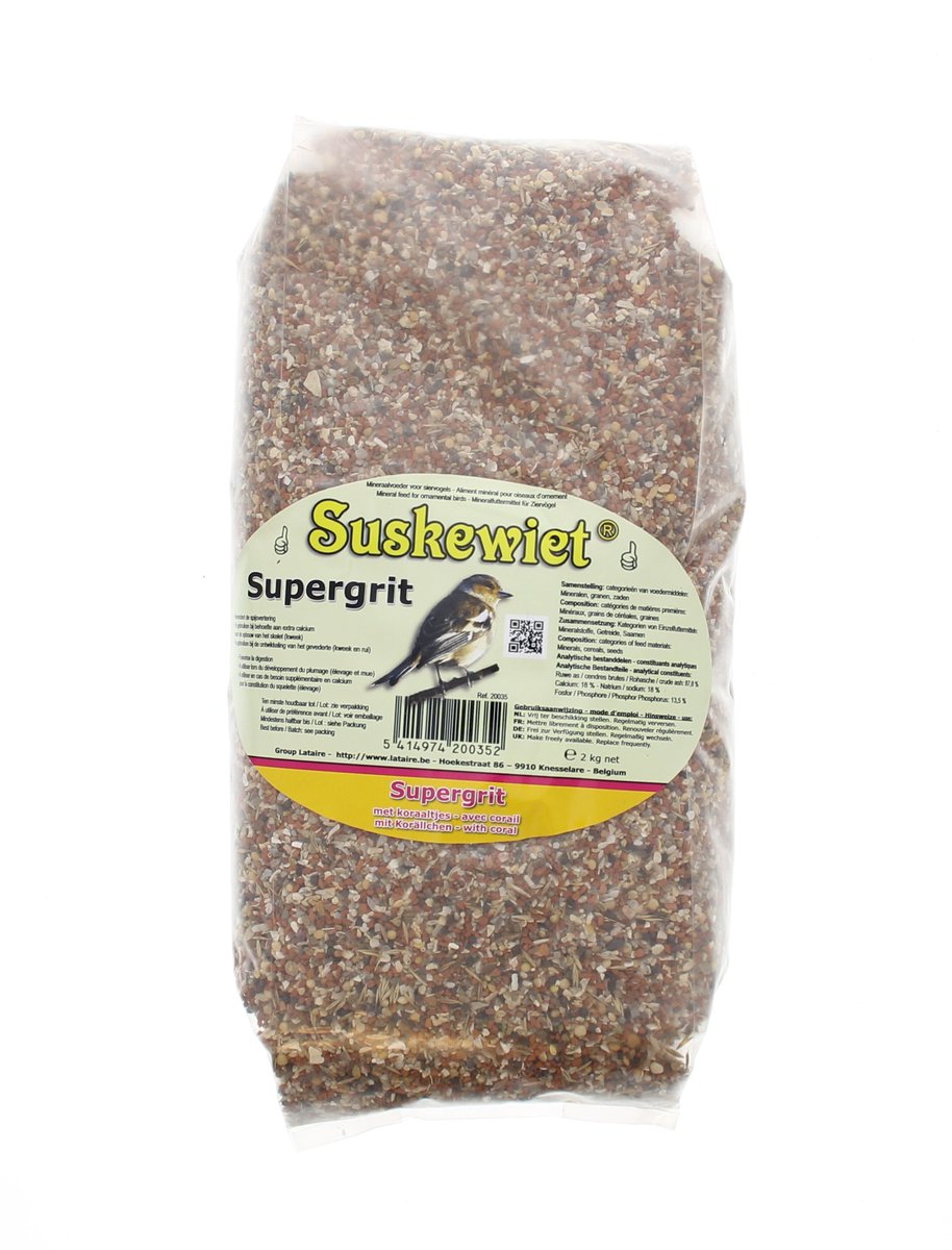 Suskewiet Supergrit 2kg - grit voor vogels