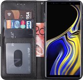 Samsung Note 9 Hoesje - Samsung Galaxy Note 9 hoesje bookcase met pasjeshouder zwart wallet portemonnee book case cover
