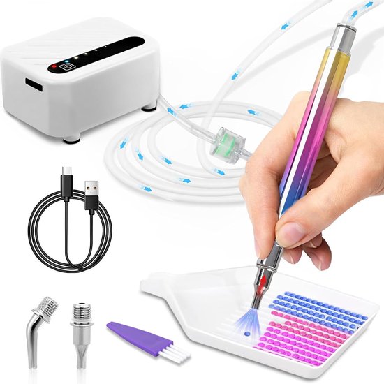 Stylo de peinture Diamond - Accessoires de peinture Diamond - Art Diamond sous vide - Stylo de Art Diamond électrique - Puissance d'aspiration réglable. Stylo sous vide rechargeable, durable et stable - 1500 mAh (Violet)