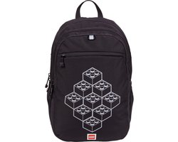 LEGO Bricks Extended Backpack, voor een jongen, Zwart, Rugzak, maat: One size