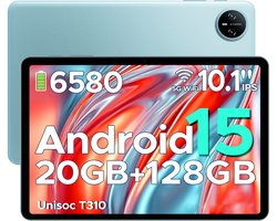 DOOGEE Tab A9 Pro -Tablet-Android 15- 10,1 inch HD IPS -24GB ROM+128GB ROM(2TB TF)-BT5.0-6580mAh/18W-Dubbele luidsprekers-Face ID-5G Wi-Fi-A GPS-GPS-Blauw