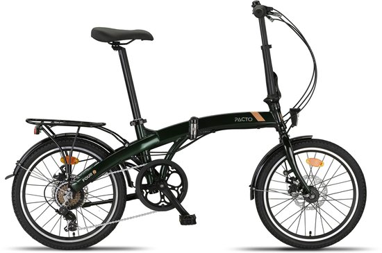 Foto: Pacto four s vouwfiets groen 20 inch shimano 6v aluminium schijfrem plooifiets folding bike disc