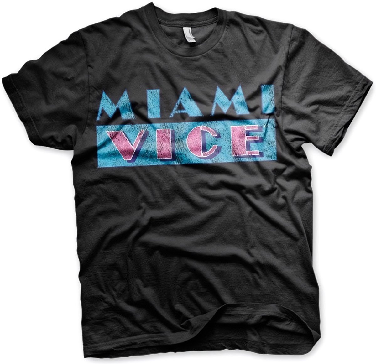 Miami Vice Distressed Logo T-Shirt Black-M