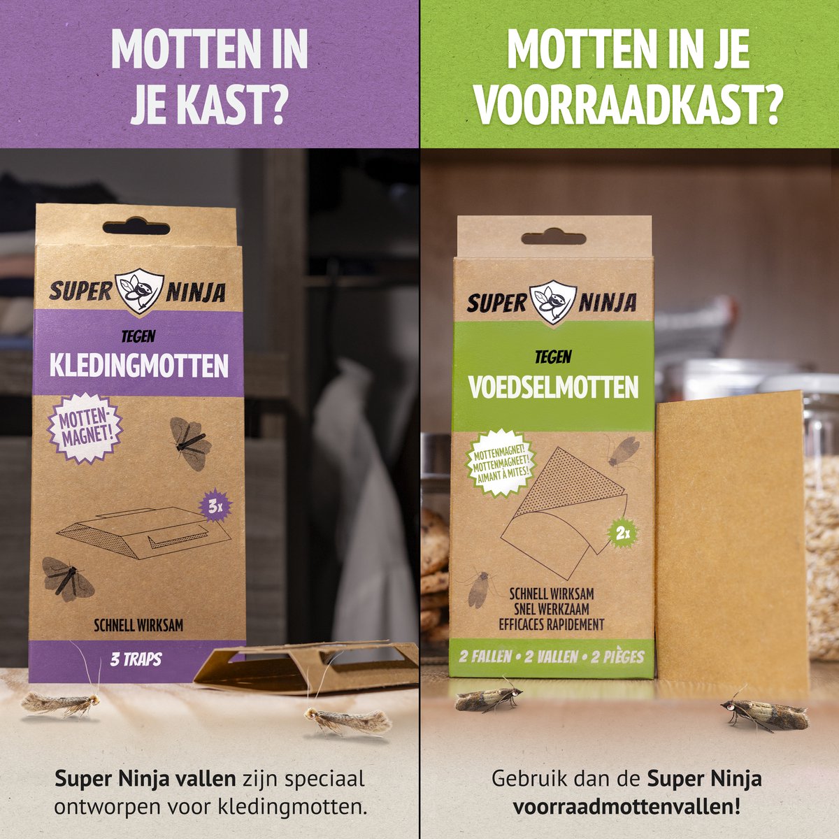 Voedselmottenval 2-pack met feromoon, effectieve vangst van levensmiddelenmotten, eenvoudig te gebruiken, 3 maanden bescherming - Afbeelding 4