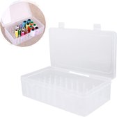 Opbergbox pour fils à coudre - Boîte à couture - Organiseur pour fournitures de couture - Kit de couture - 42 Molinets - Boîte de rangement brodée - Panier à couture - Outils de couture - 23,7 x 13,7 x 6,6 cm - Plastique - Transparent