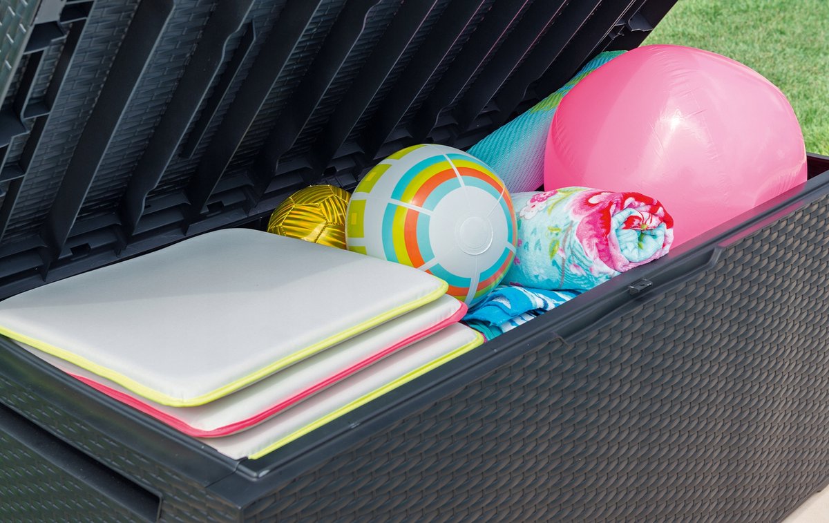 Keter Capri Opbergbox - 302L - 123x53,5x57cm - Grafiet
