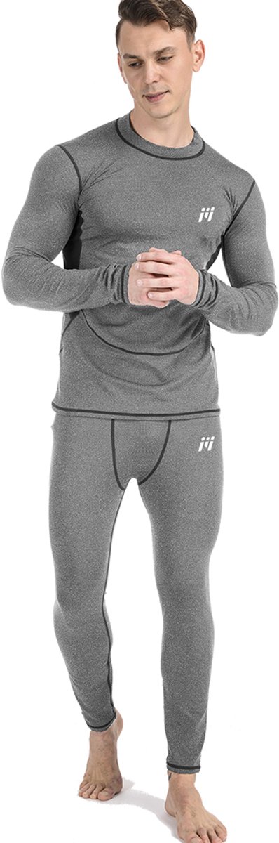 VIMOSE Thermoset - Thermo Ondergoed Heren - Thermo Kleding Set-GRIJS-XL