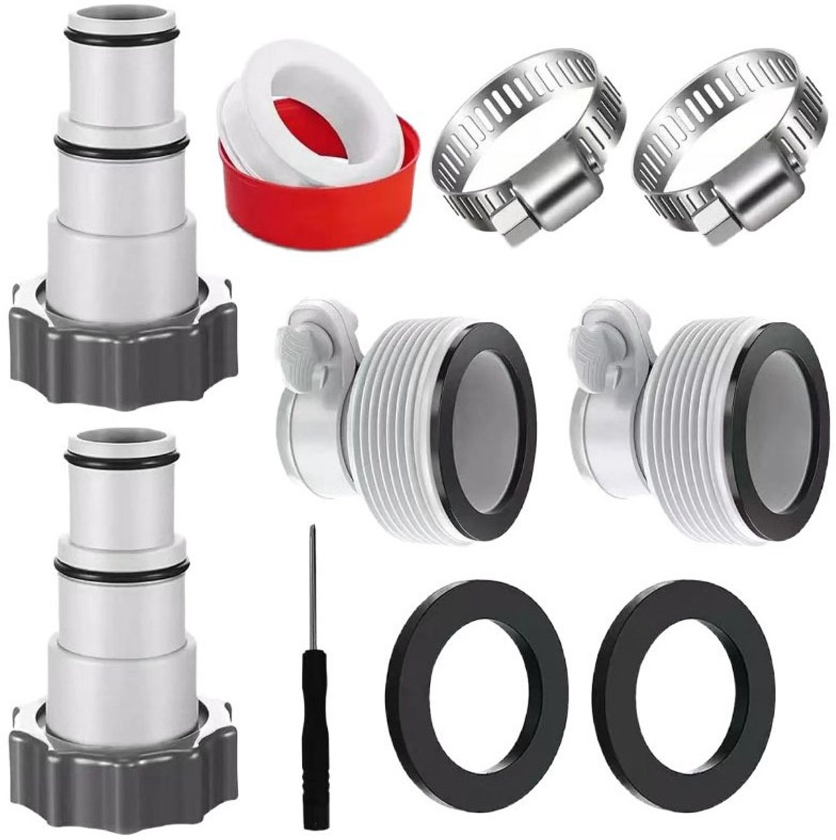 Adapterkit – Zwembadslangadapter – Zwembadadapter – Intex zwembadslangadapter – Pompslangadapter – Zwembadslangconnector – geschikt Voor INTEX filterpompinterface 1,25″ naar 1,5″ slangconversie Adapterkit – Zwembadslangadapter – Zwembadadapter – Intex zwembadslangadapter – Pompslangadapter – Zwembadslangconnector – geschikt Voor INTEX filterpompinterface 1,25″ naar 1,5″ slangconversie
