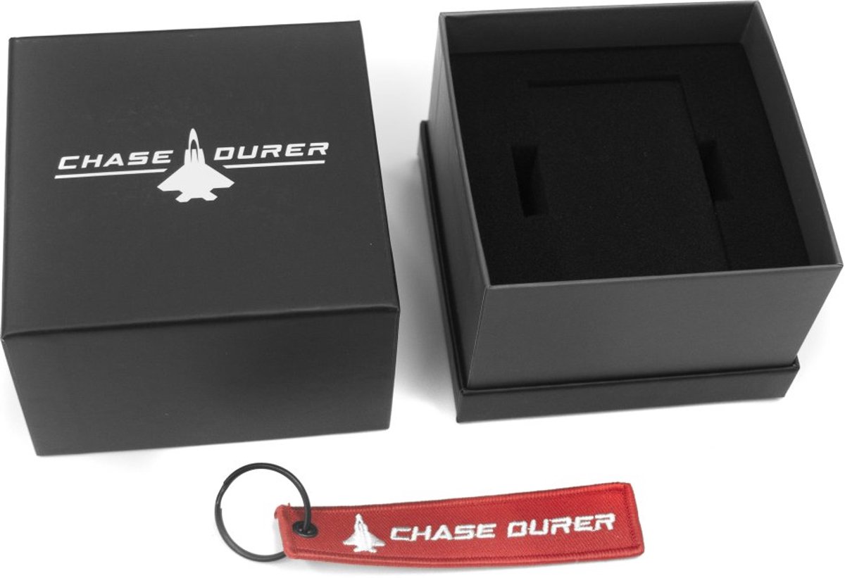 Chase Durer Conquest CDW-0086 Heren Horloge - Waterdicht - Analoog - Quartz Uurwerk - Roestvrij Staal met blauwe Wijzerplaat - 46mm