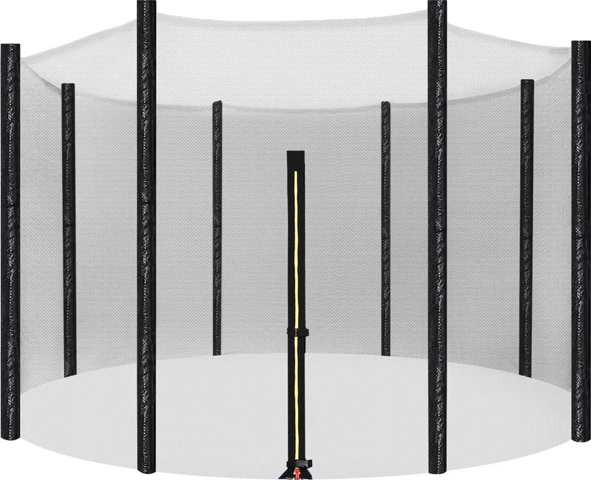 SONGMICS veiligheidsnet voor Ø 366cm trampoline 8 stangen reservenet rond beschermingsnet voor tuintrampoline STN12FT