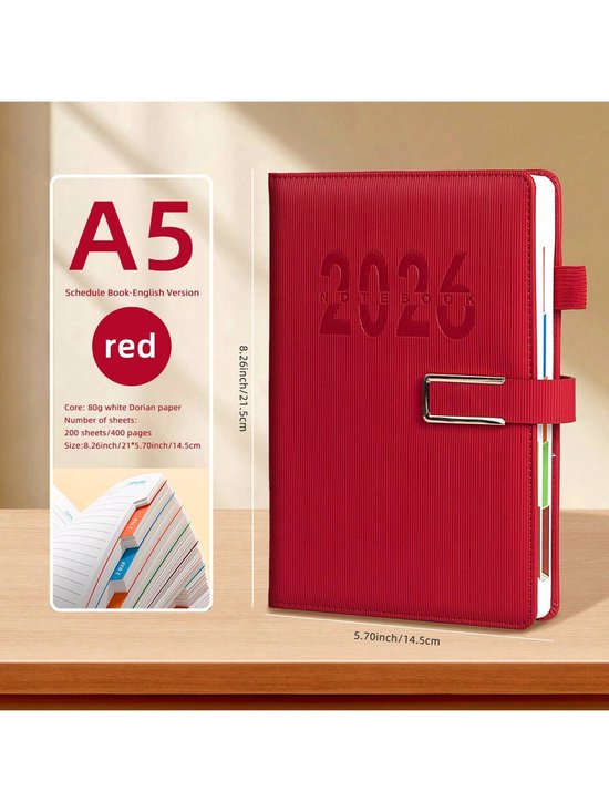 Foto: Week planner draagbare academische organizer met dagelijkse wekelijkse maandelijkse indeling dik doordrukken geschikt voor studie werk