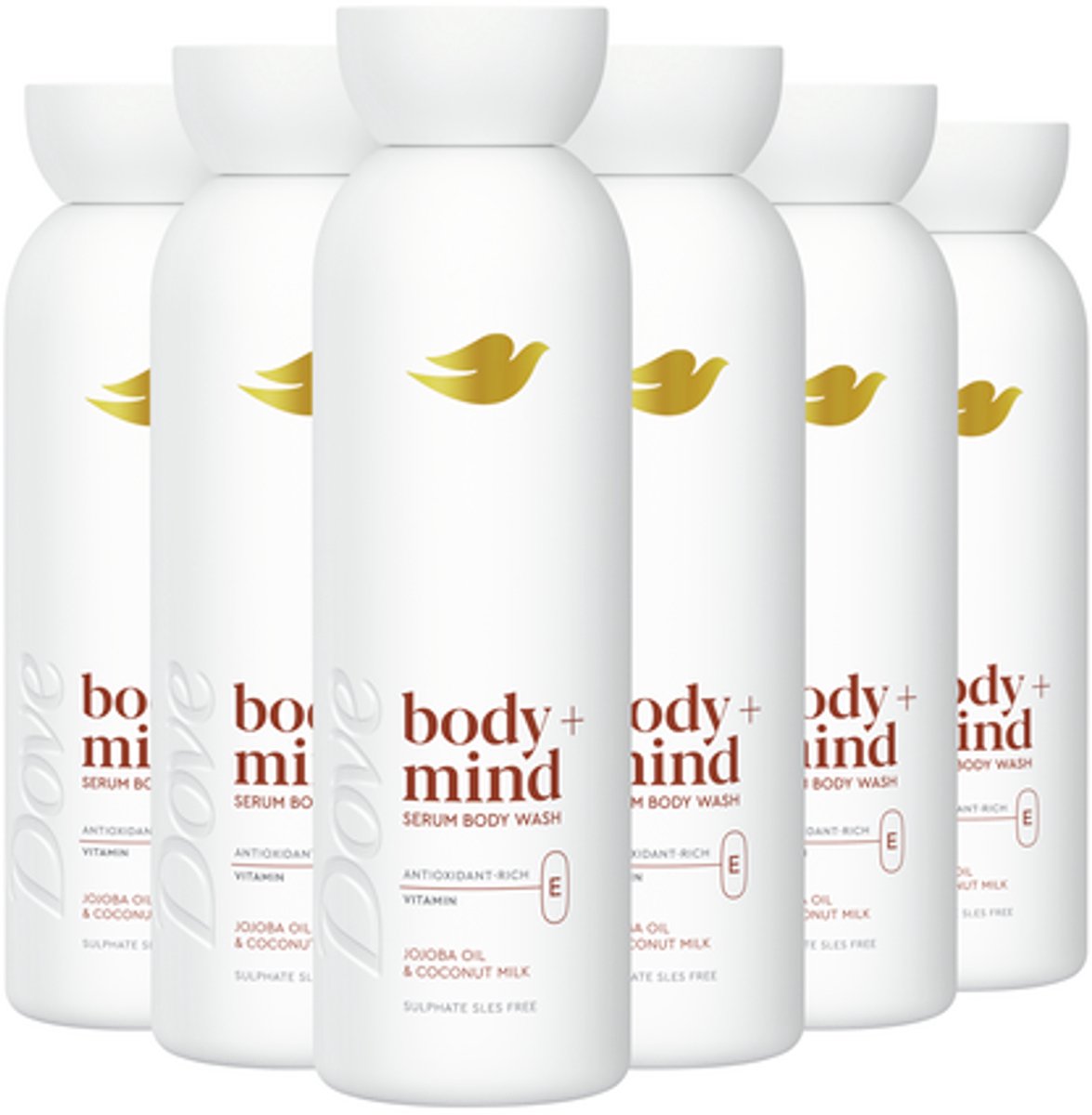 Dove Body+Mind Serum douchegel - Jojoba Oil & Coconut Milk - 6 x 350 ml